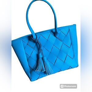 Charming Charlie Turquoise Tote Purse Bag NWT tassels